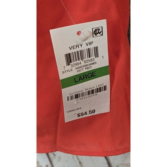 JM Collection Womens L Red 3/4 Sleeve Scoop Neck - Picture 6 of 10